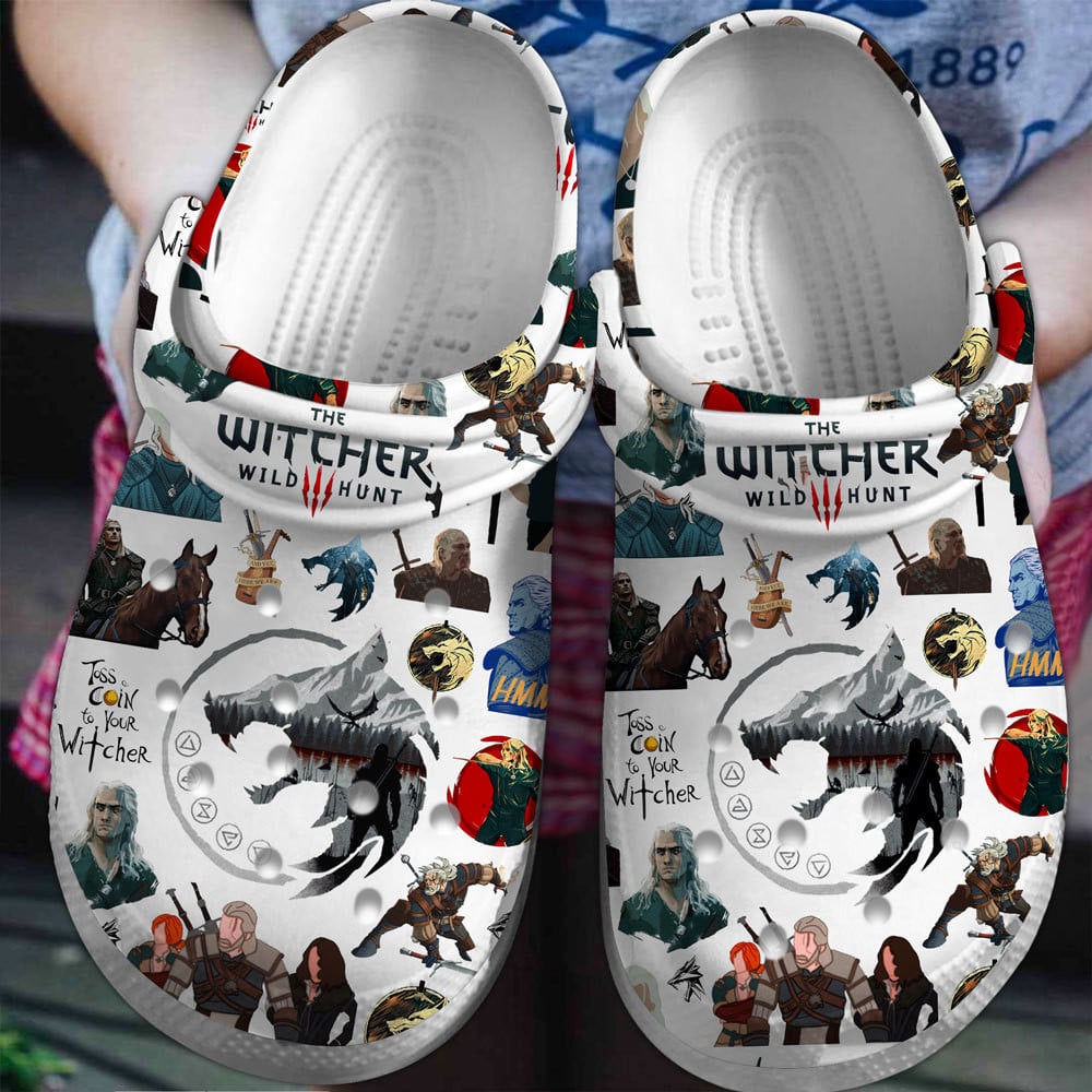 fashionable the witcher wild hunt white clogs for kids 26 adults w5agv