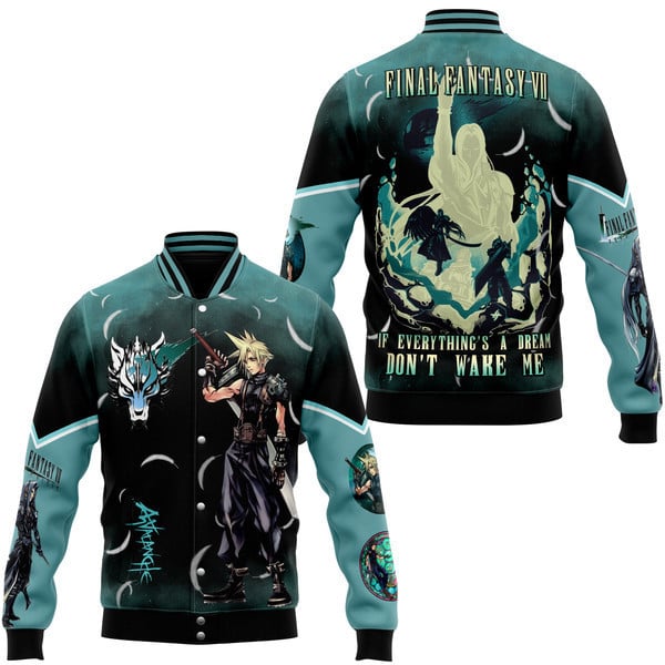 final fantasy vii dont wake me game baseball jacket hm5tt