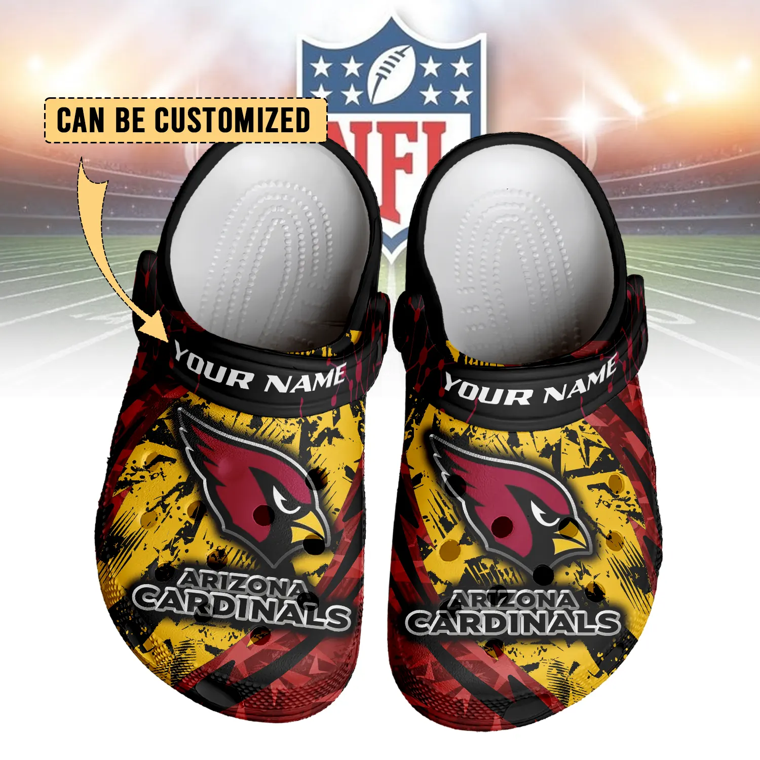 footwearmerch arizona cardinals nfl crocs crocband clogs shoes comfortable for men women and kids m6vuw