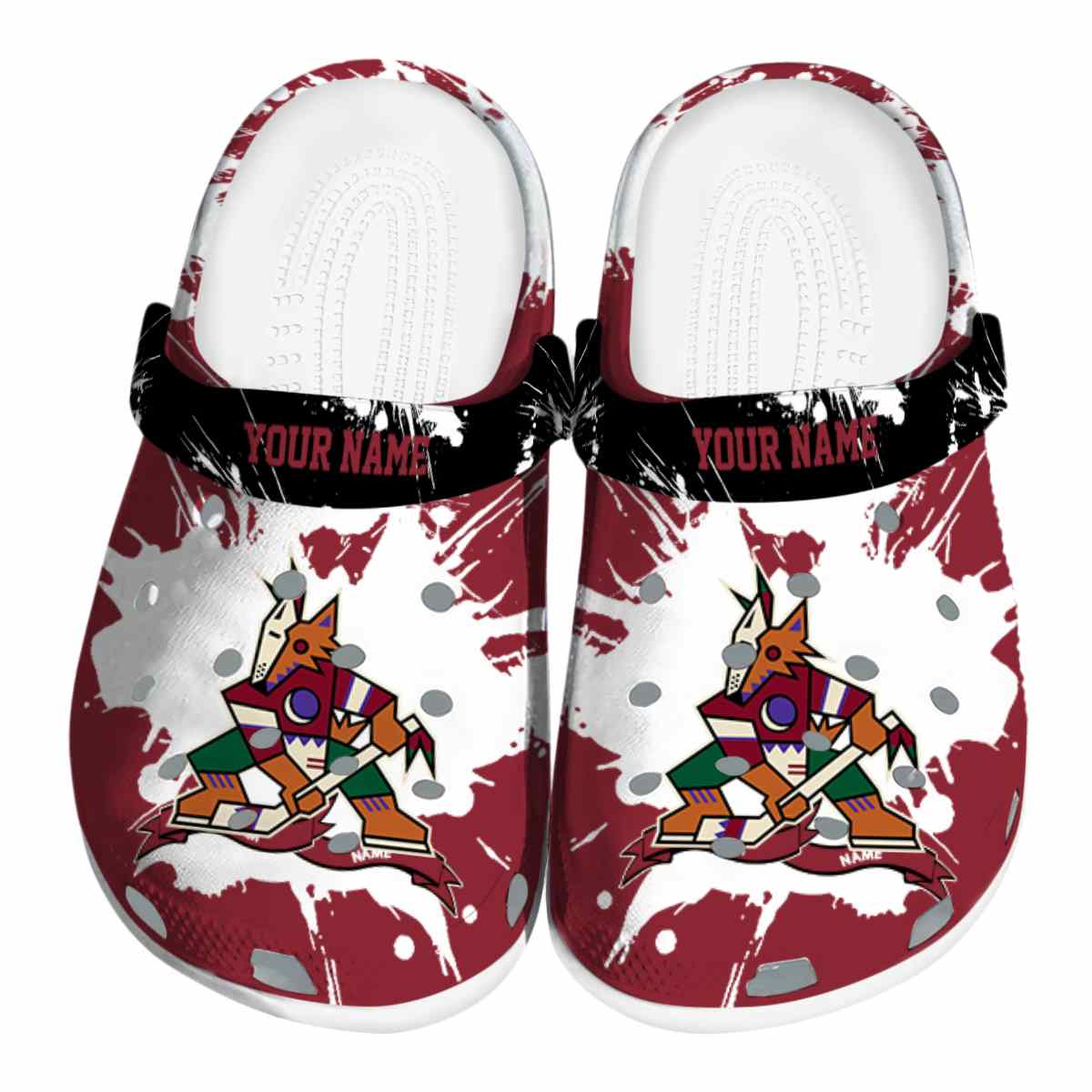 footwearmerch arizona coyotes nhl sport crocs crocband clogs shoes comfortable for men women and kids 1nnbd