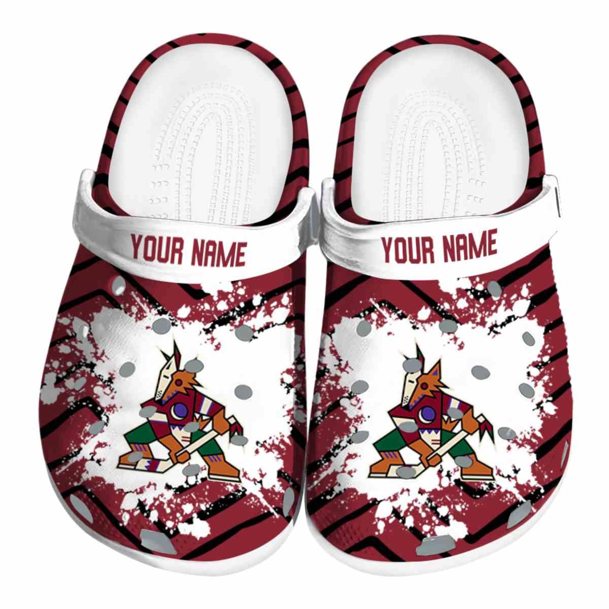 footwearmerch arizona coyotes nhl sport crocs crocband clogs shoes comfortable for men women and kids heoza