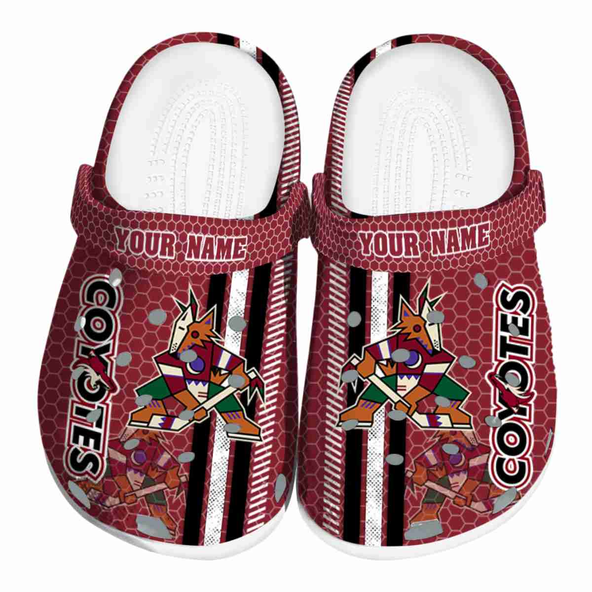 footwearmerch arizona coyotes nhl sport crocs crocband clogs shoes comfortable for men women and kids lbufu