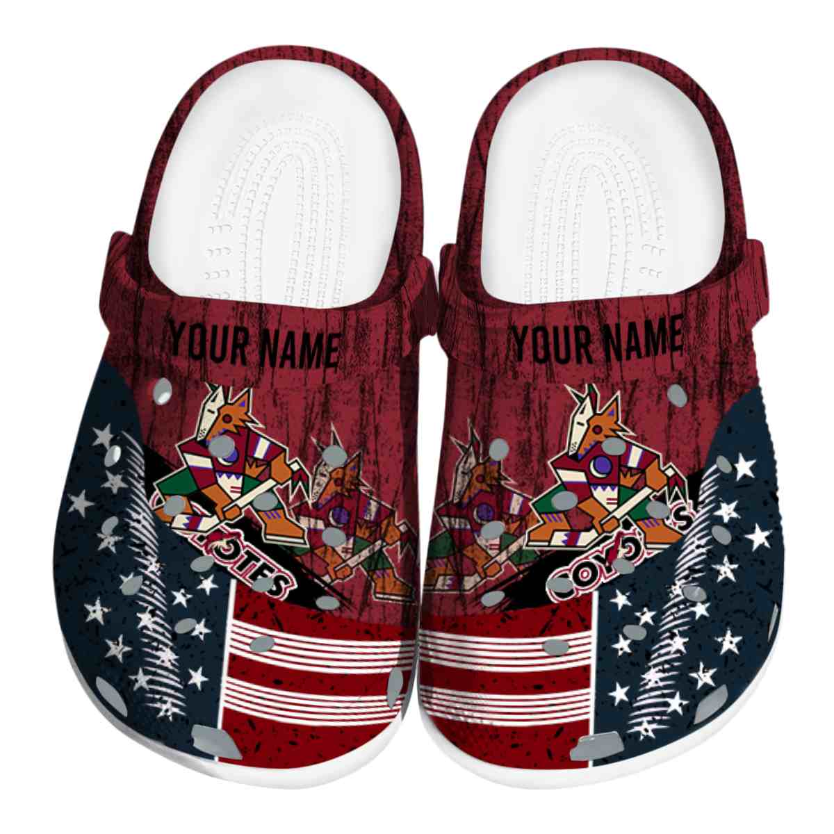footwearmerch arizona coyotes nhl sport crocs crocband clogs shoes comfortable for men women and kids m1fks