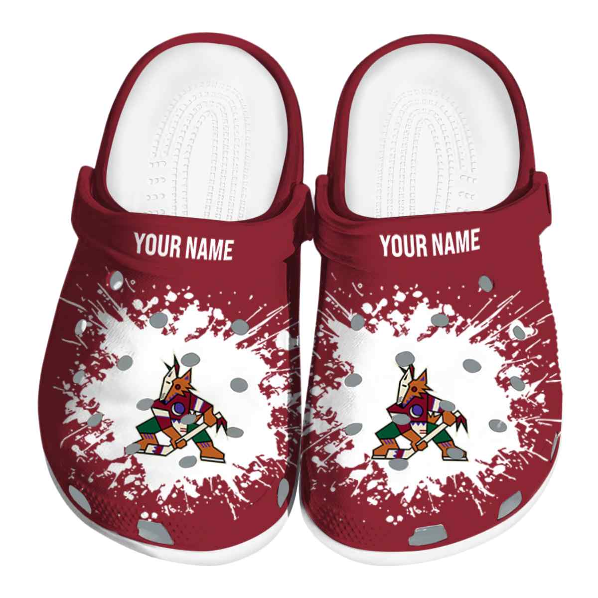 footwearmerch arizona coyotes nhl sport crocs crocband clogs shoes comfortable for men women and kids mjchl