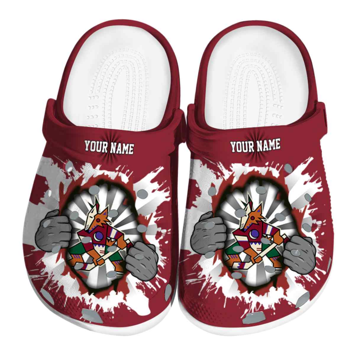 footwearmerch arizona coyotes nhl sport crocs crocband clogs shoes comfortable for men women and kids pounb