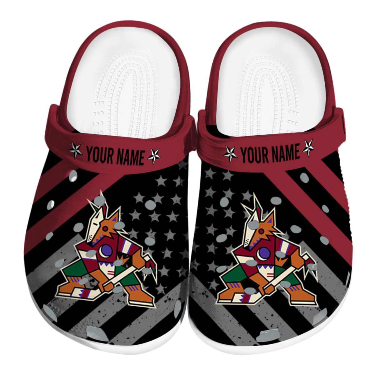 footwearmerch arizona coyotes nhl sport crocs crocband clogs shoes comfortable for men women and kids vpct0