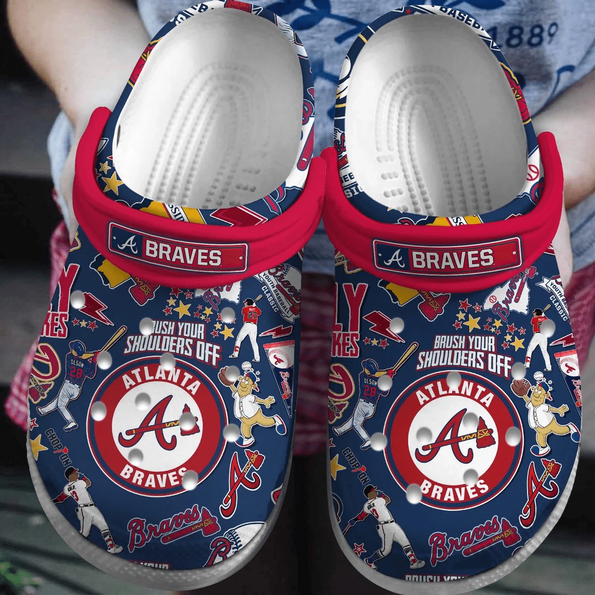 footwearmerch atlanta braves mlb sport crocs crocband clogs shoes comfortable for men women and kids f0f1t