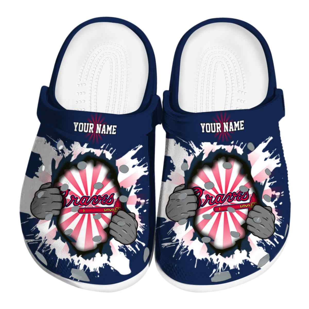 footwearmerch atlanta braves mlb sport crocs crocband clogs shoes comfortable for men women and kids vwr21