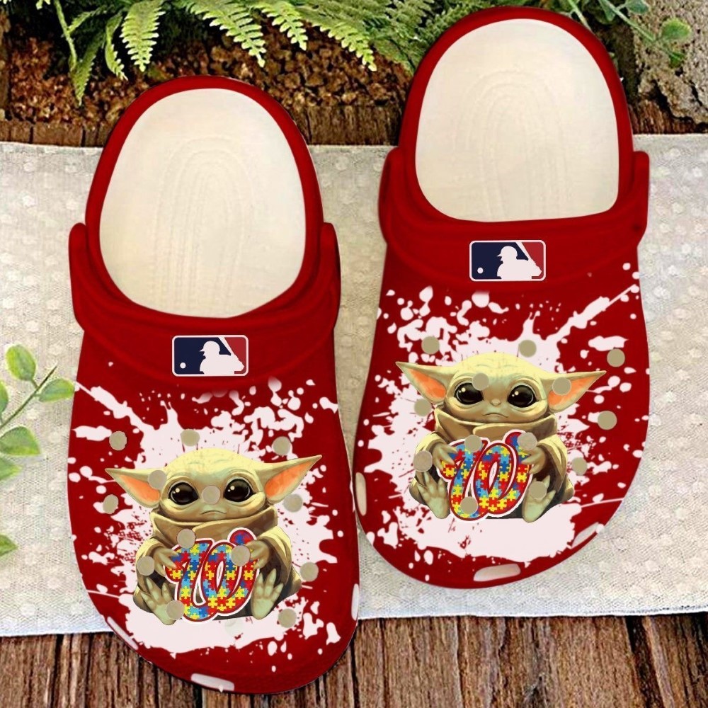 footwearmerch baby yoda autism washington nationals mlb sport crocs crocband clogs shoes comfortable for men women and kids y9q4j