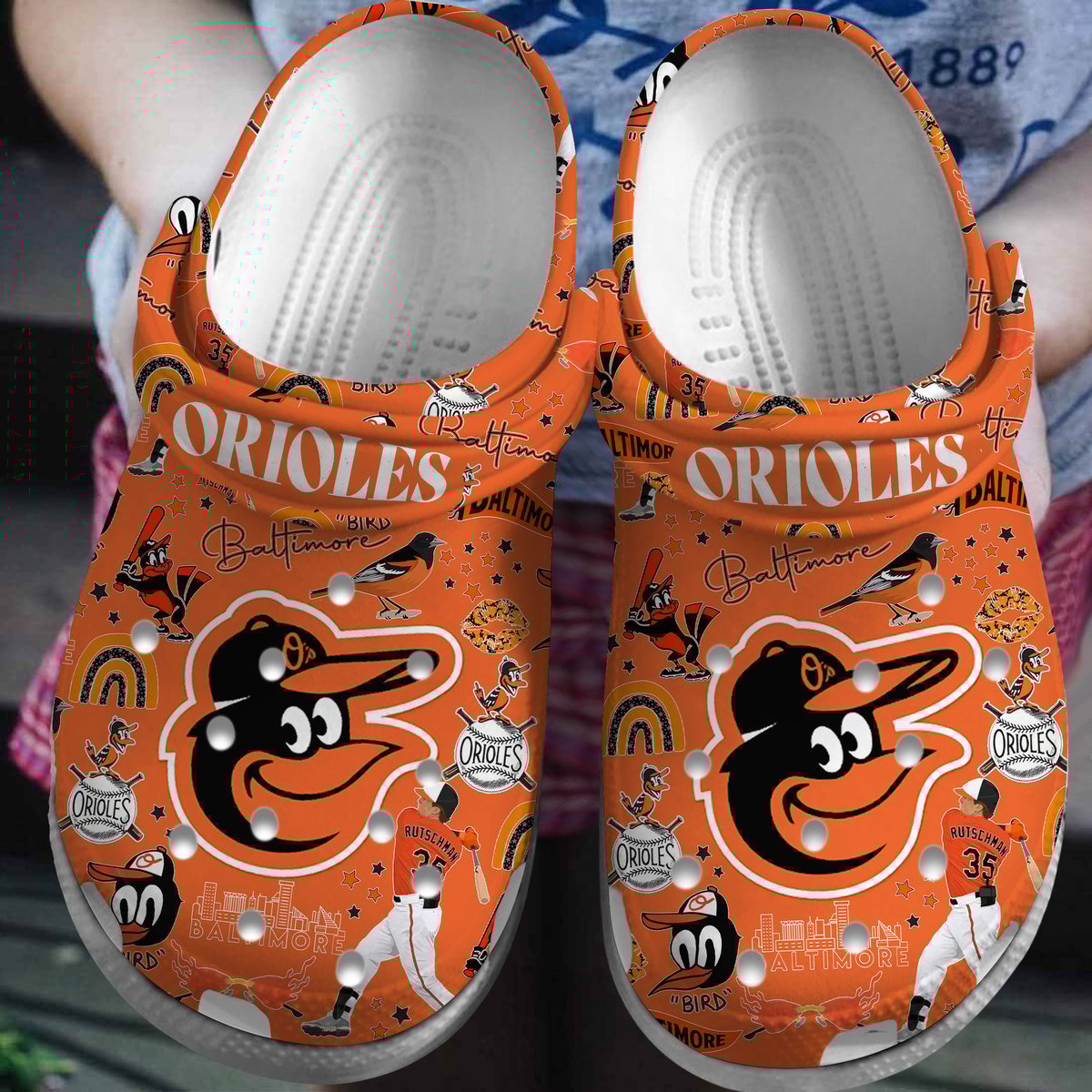 footwearmerch baltimore orioles mlb sport crocs crocband clogs shoes comfortable for men women and kids l0ahe