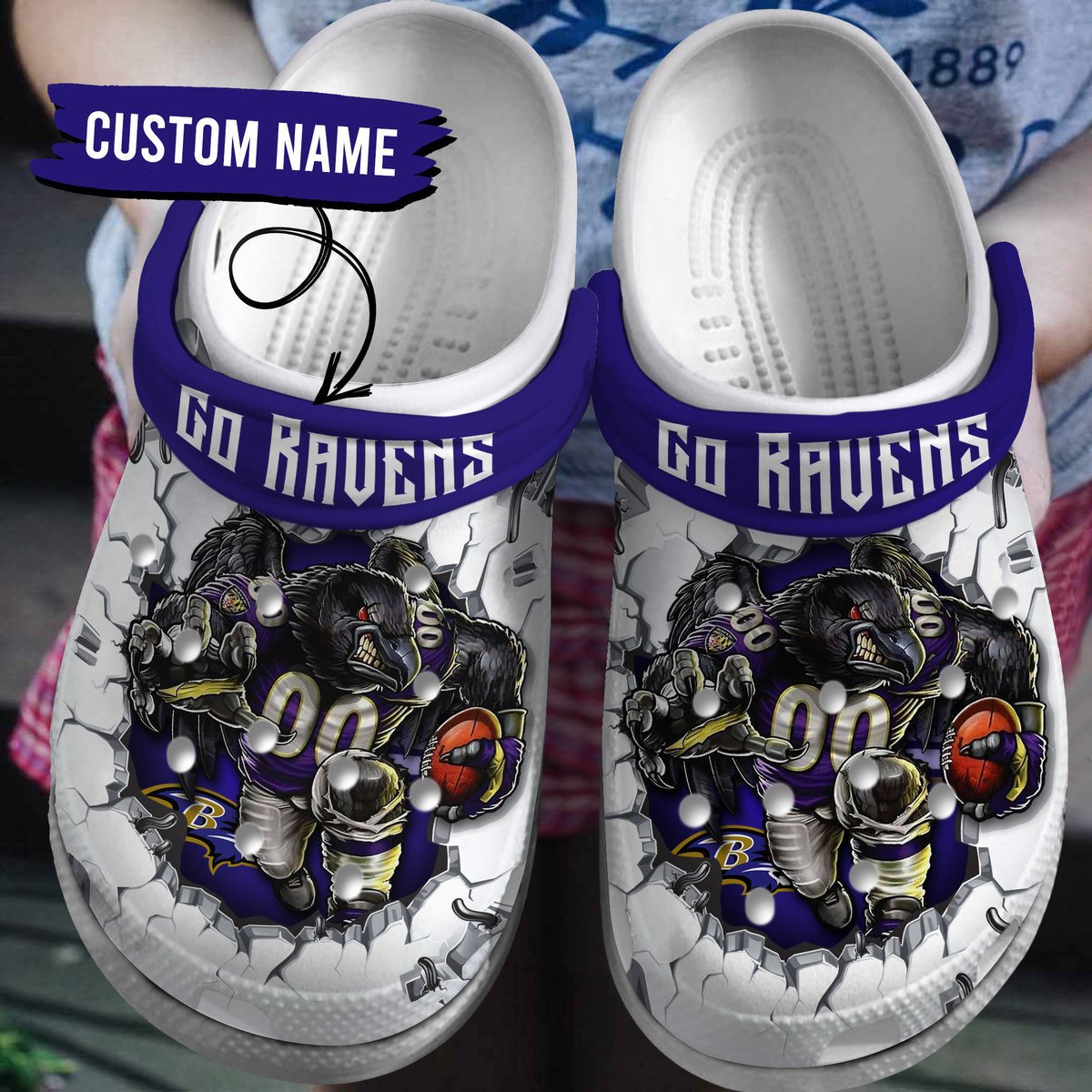 footwearmerch baltimore ravens nfl sport crocs crocband clogs shoes comfortable for men women and kids mvifi