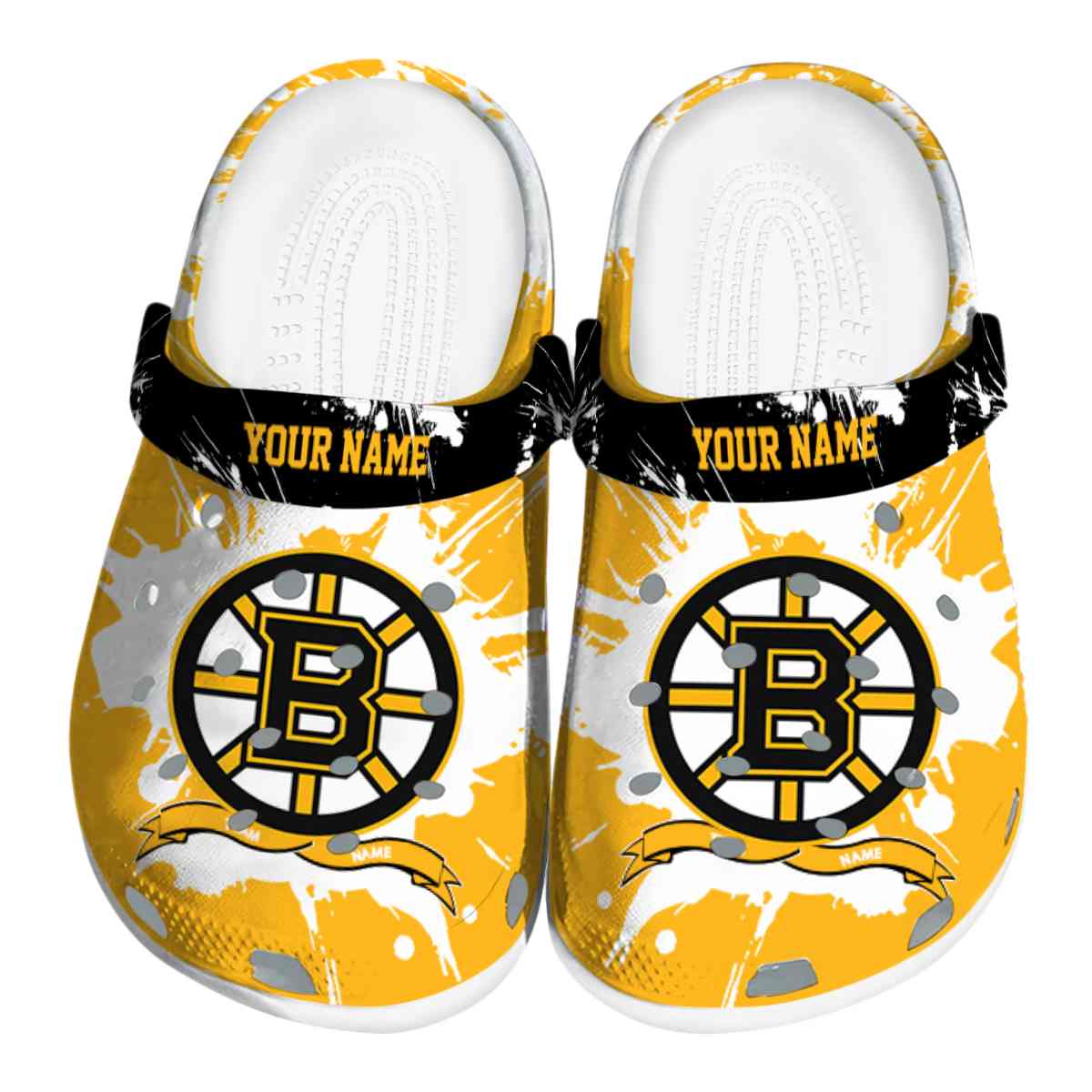 footwearmerch boston bruins nhl sport crocs crocband clogs shoes comfortable for men women and kids zzv6v