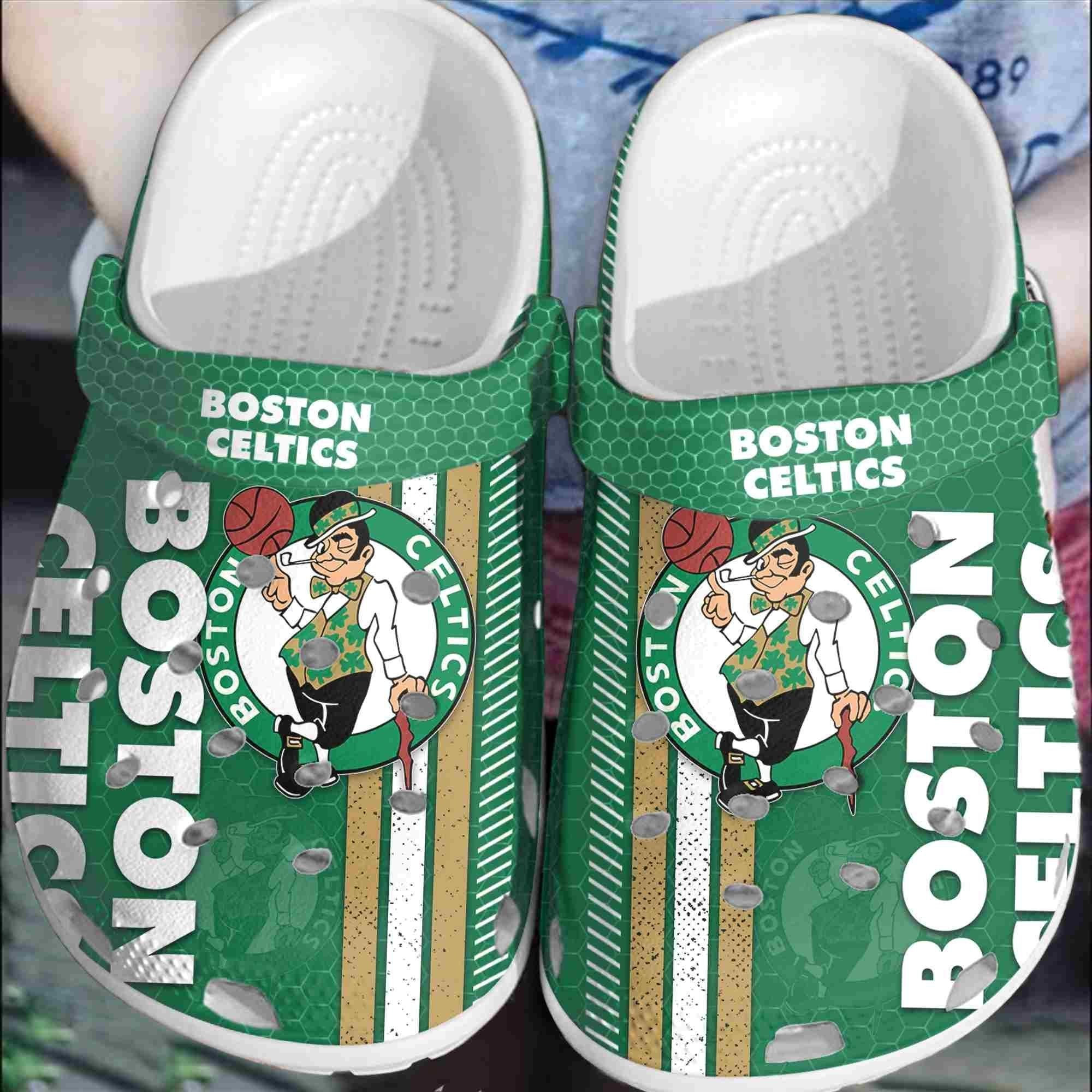 footwearmerch boston celtics basketball club crocs shoes crocband comfortable clogs for men women teosz