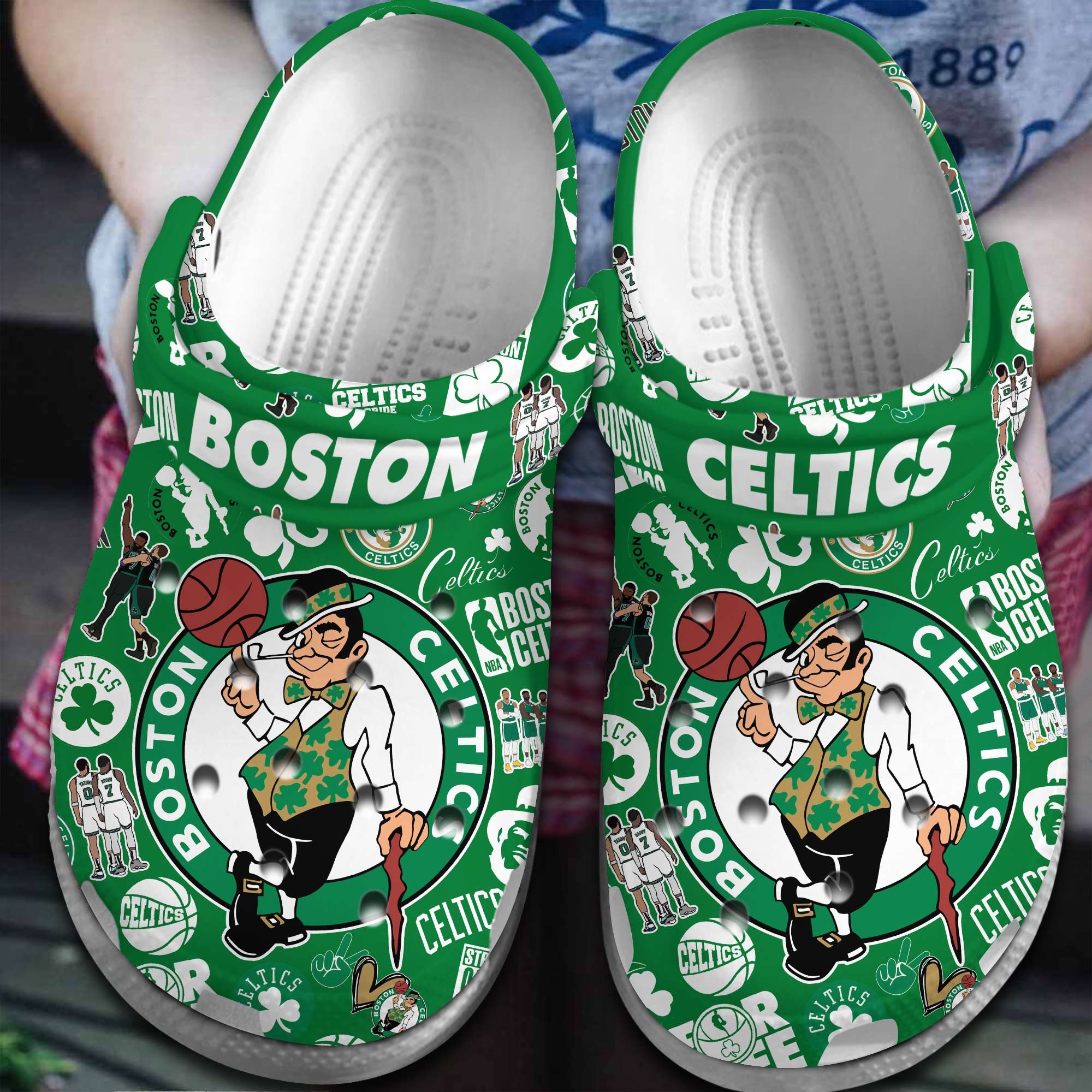 footwearmerch boston celtics nba sport crocs crocband clogs shoes comfortable for men women and kids qtkxi