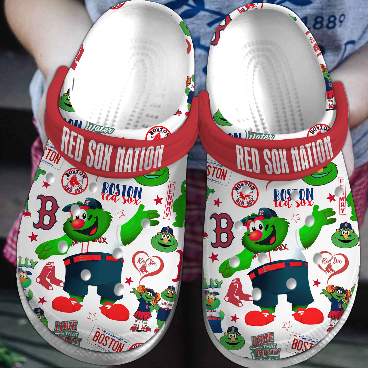 footwearmerch boston red sox baseball mlb sportcrocs crocband clogs shoes comfortable for men women and kids 6wlsw