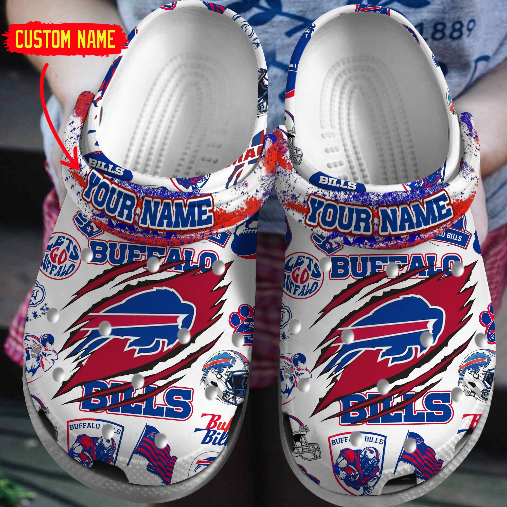footwearmerch buffalo bills nfl sport crocs crocband clogs shoes comfortable for men women and kids ekdsq
