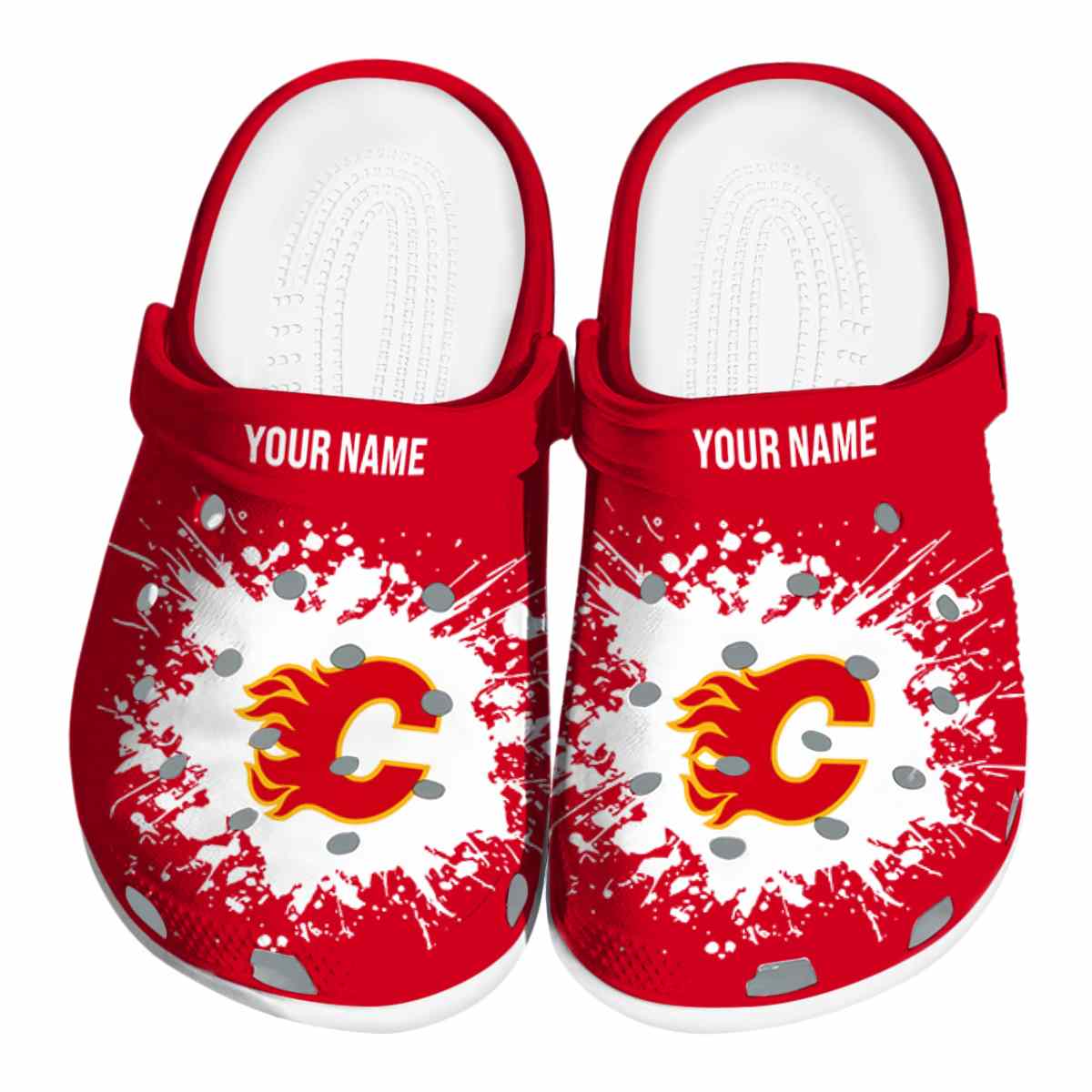 footwearmerch calgary flames nhl sport crocs crocband clogs shoes comfortable for men women and kids 1g9yi