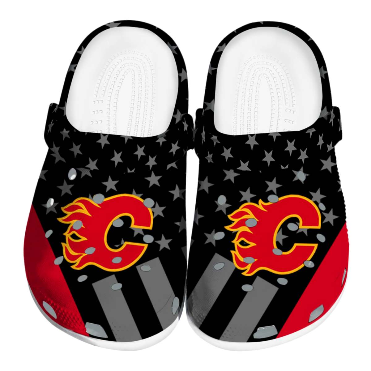 footwearmerch calgary flames nhl sport crocs crocband clogs shoes comfortable for men women and kids 6nirm