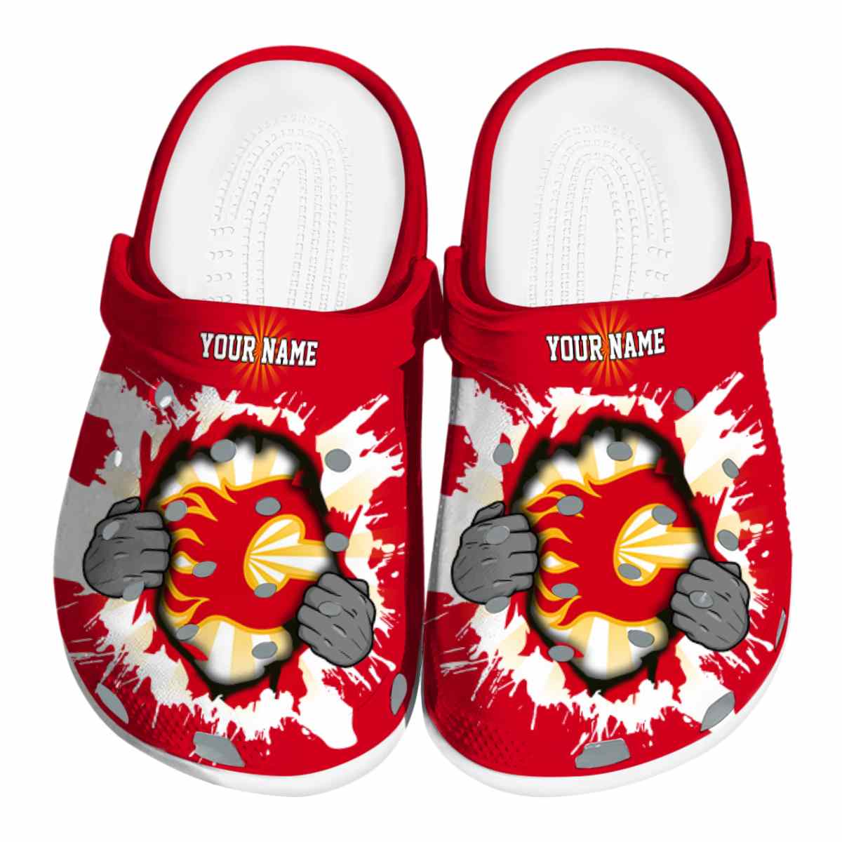 footwearmerch calgary flames nhl sport crocs crocband clogs shoes comfortable for men women and kids fby9j