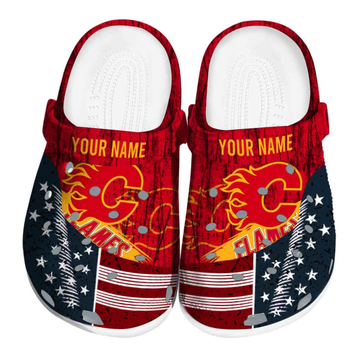 footwearmerch calgary flames nhl sport crocs crocband clogs shoes comfortable for men women and kids llnvt