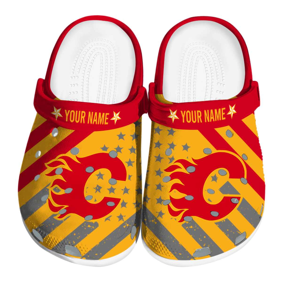footwearmerch calgary flames nhl sport crocs crocband clogs shoes comfortable for men women and kids ybogq