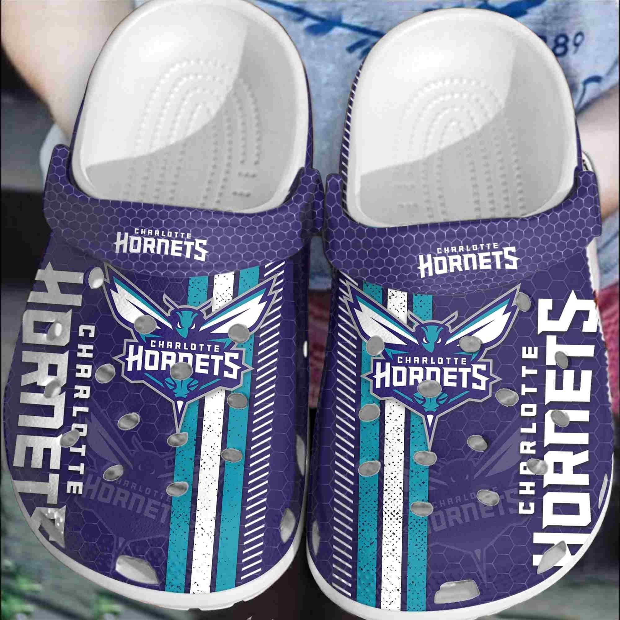 footwearmerch charlotte hornets basketball club crocs comfortable clogs shoes crocband for men women hwawb
