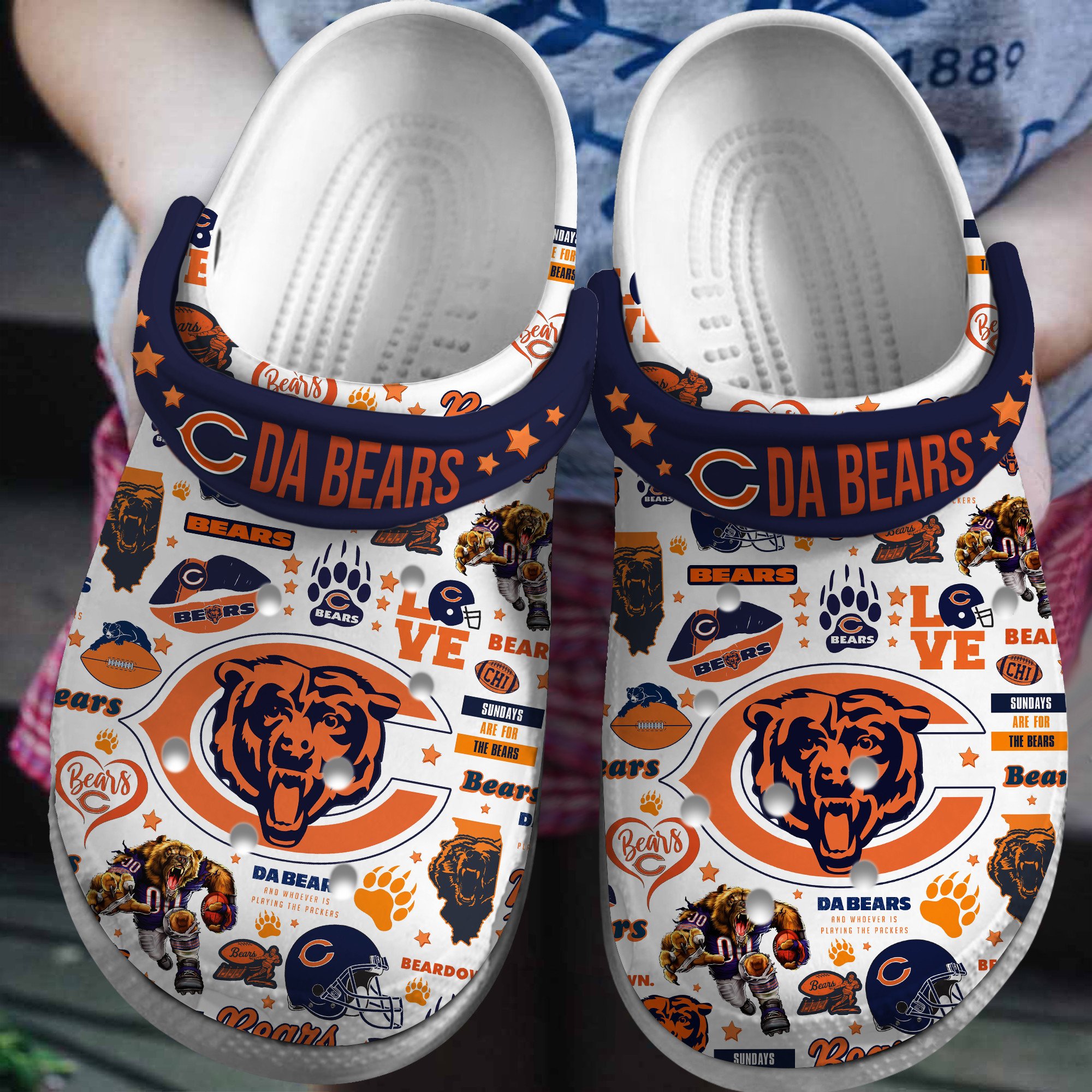 footwearmerch chicago bears nfl sport crocs crocband clogs shoes comfortable for men women and kids cr3ch
