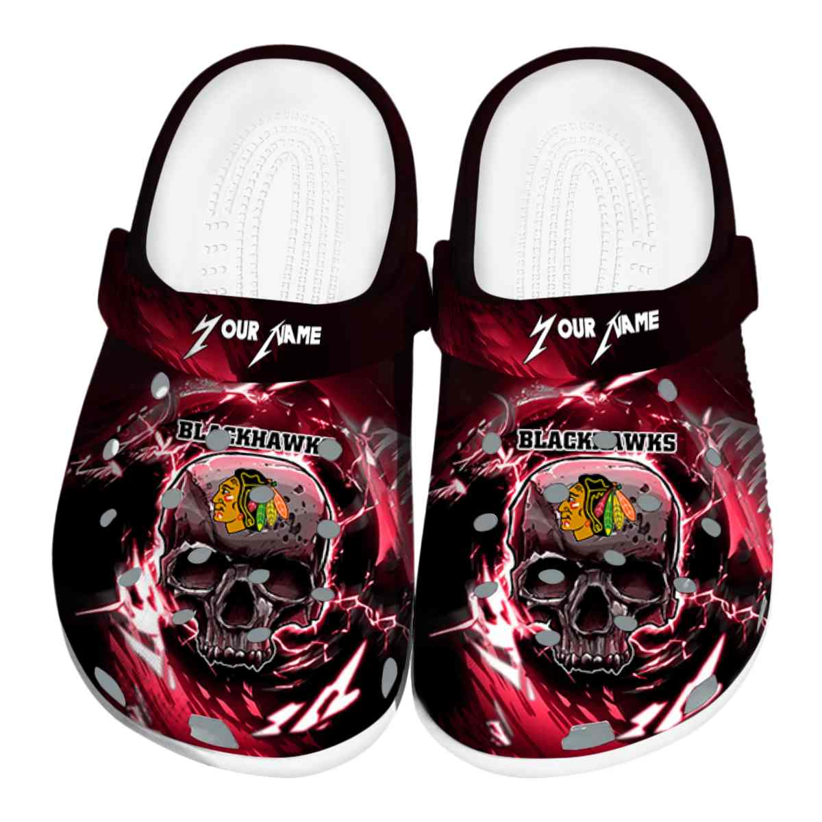 footwearmerch chicago blackhawks nhl sport crocs crocband clogs shoes comfortable for men women and kids 9dnvy