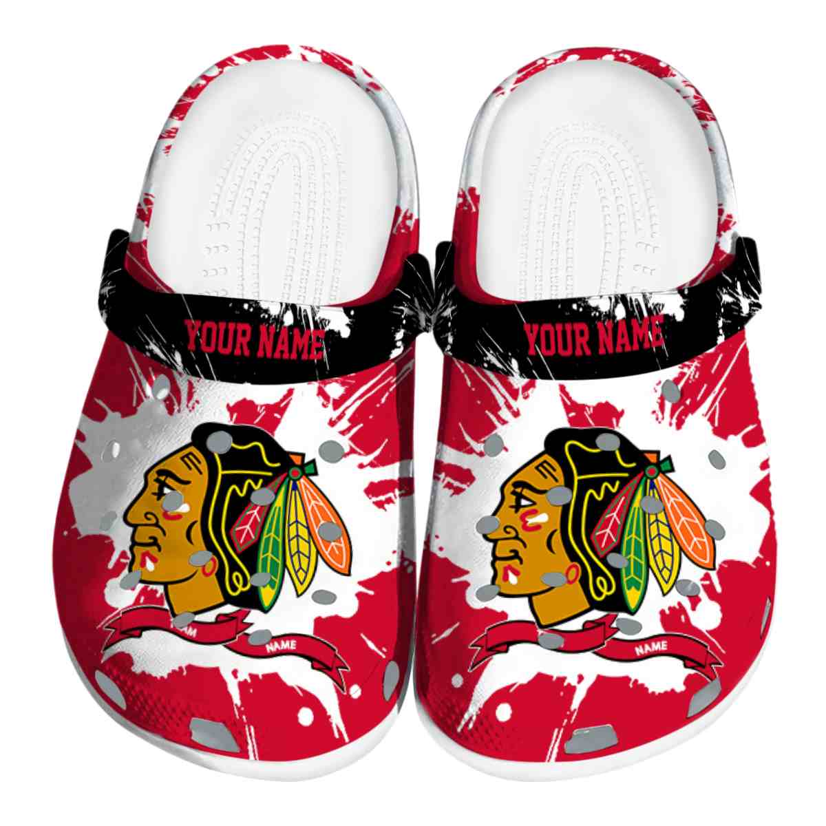 footwearmerch chicago blackhawks nhl sport crocs crocband clogs shoes comfortable for men women and kids lismf