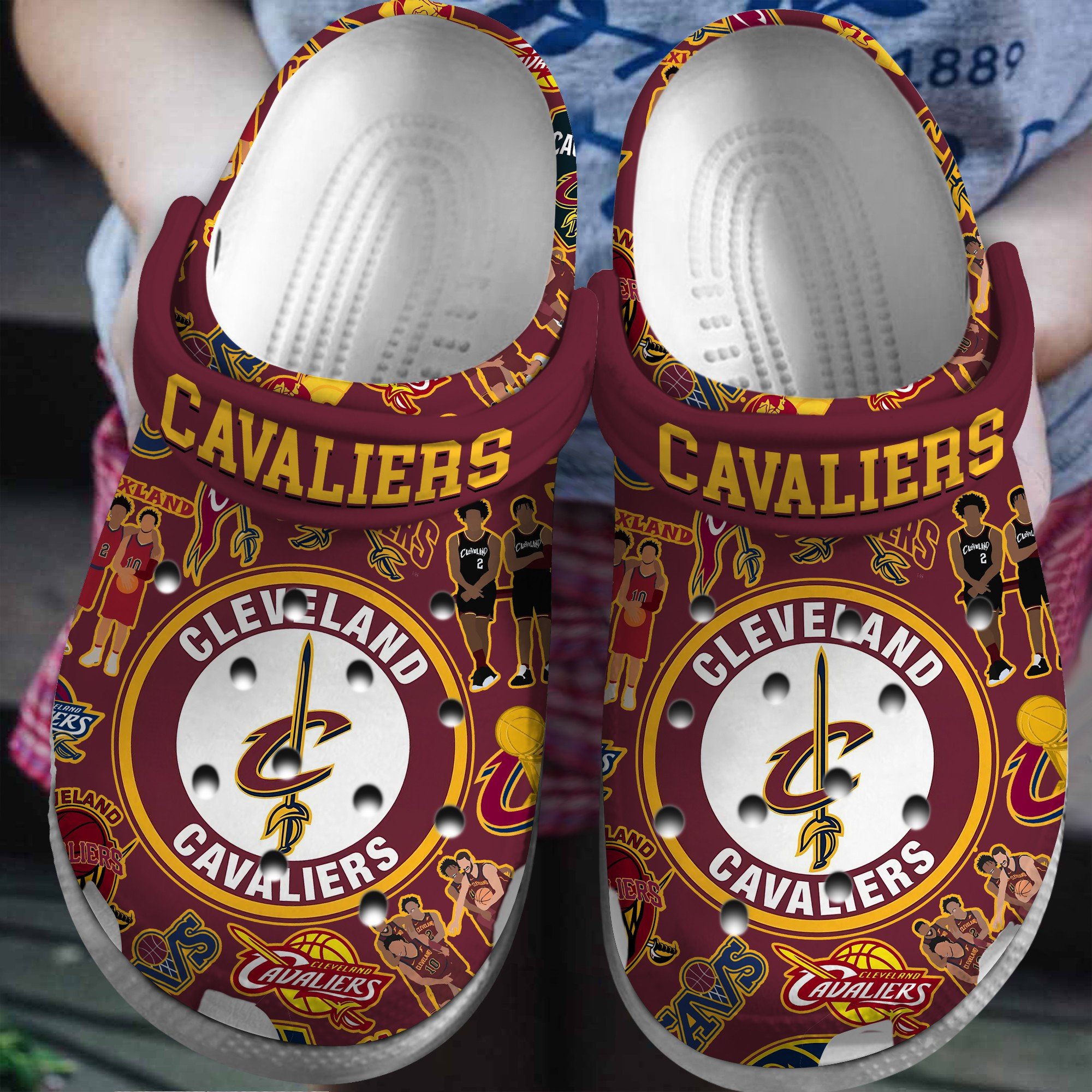 footwearmerch cleveland cavaliers nba basketball sport crocs crocband clogs shoes comfortable for men women and kids viius