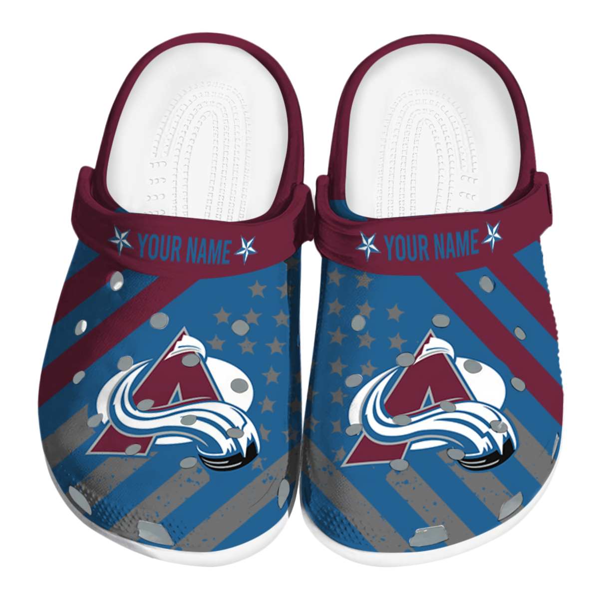 footwearmerch colorado avalanche nhl sport crocs crocband clogs shoes comfortable for men women and kids w9wje