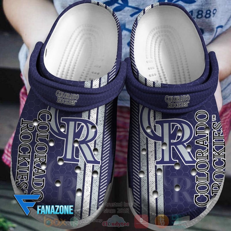 footwearmerch colorado rockies mlb logo blue red mlb sport crocs clogs crocband shoes comfortable for men women and kids cvckc