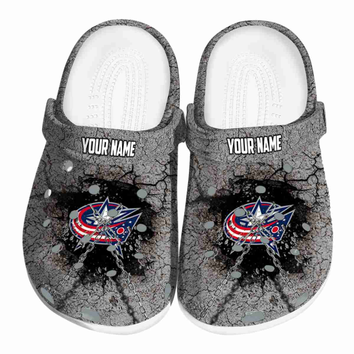 footwearmerch columbus blue jackets nhl sport crocs crocband clogs shoes comfortable for men women and kids doxzf