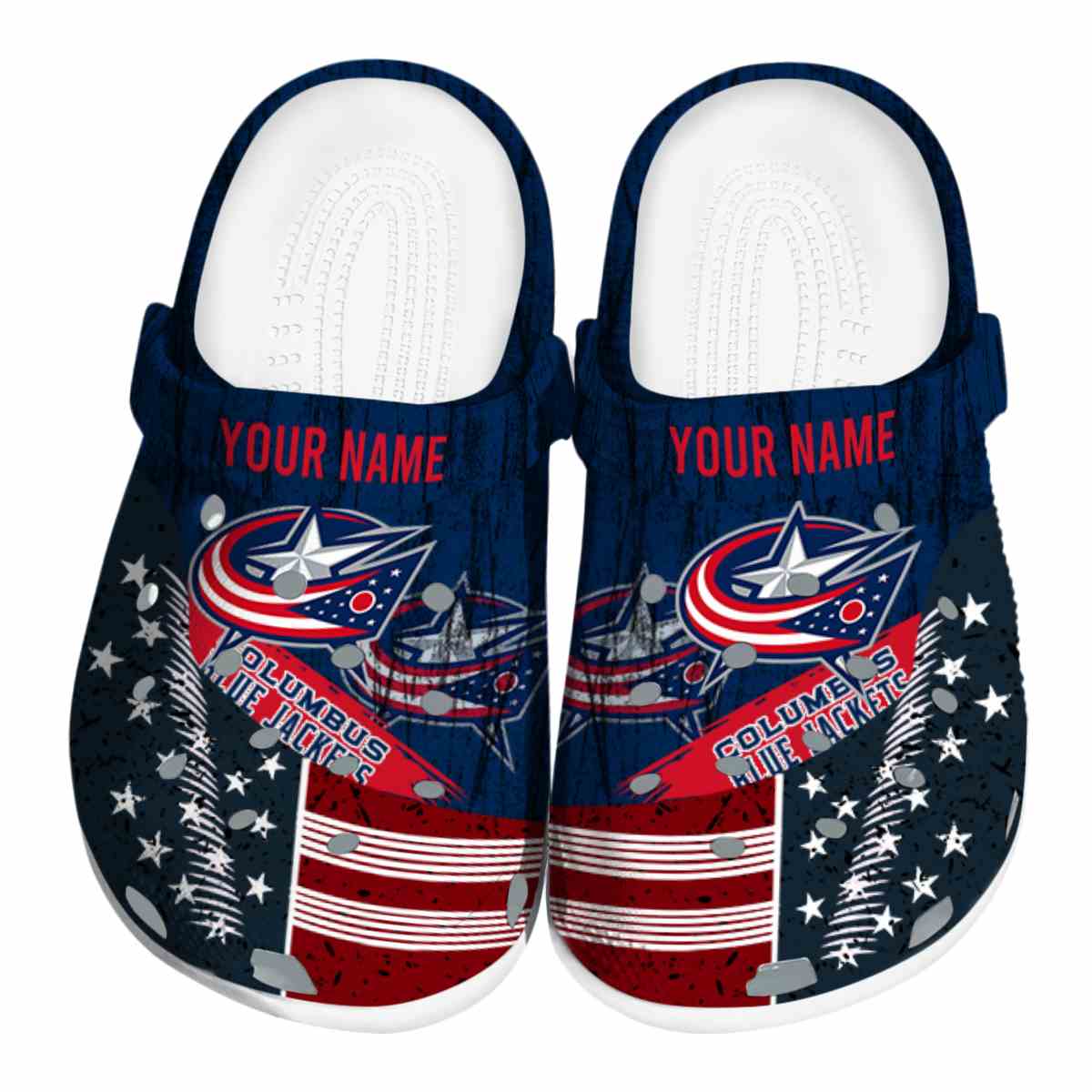 footwearmerch columbus blue jackets nhl sport crocs crocband clogs shoes comfortable for men women and kids fxywr