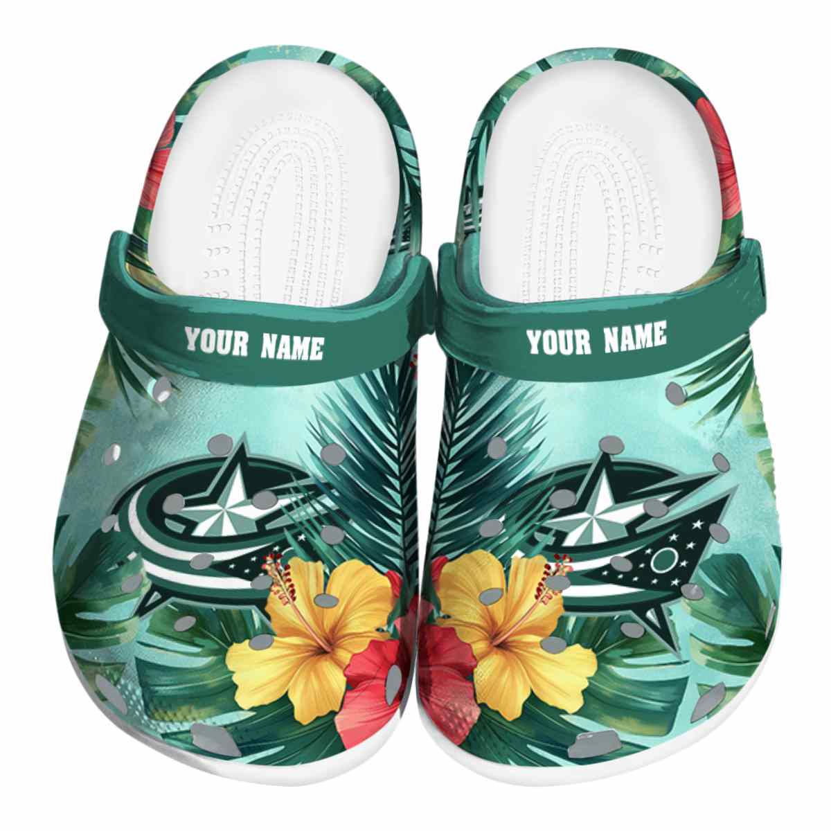 footwearmerch columbus blue jackets nhl sport crocs crocband clogs shoes comfortable for men women and kids pgkin