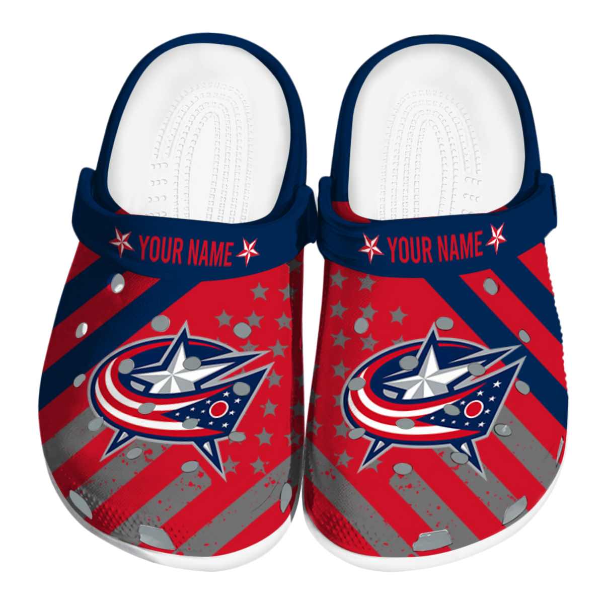 footwearmerch columbus blue jackets nhl sport crocs crocband clogs shoes comfortable for men women and kids qc5ue