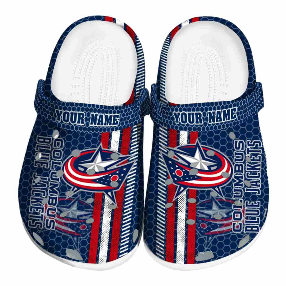 footwearmerch columbus blue jackets nhl sport crocs crocband clogs shoes comfortable for men women and kids stmcc