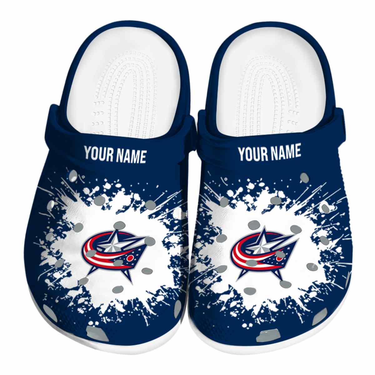 footwearmerch columbus blue jackets nhl sport crocs crocband clogs shoes comfortable for men women and kids urq2w
