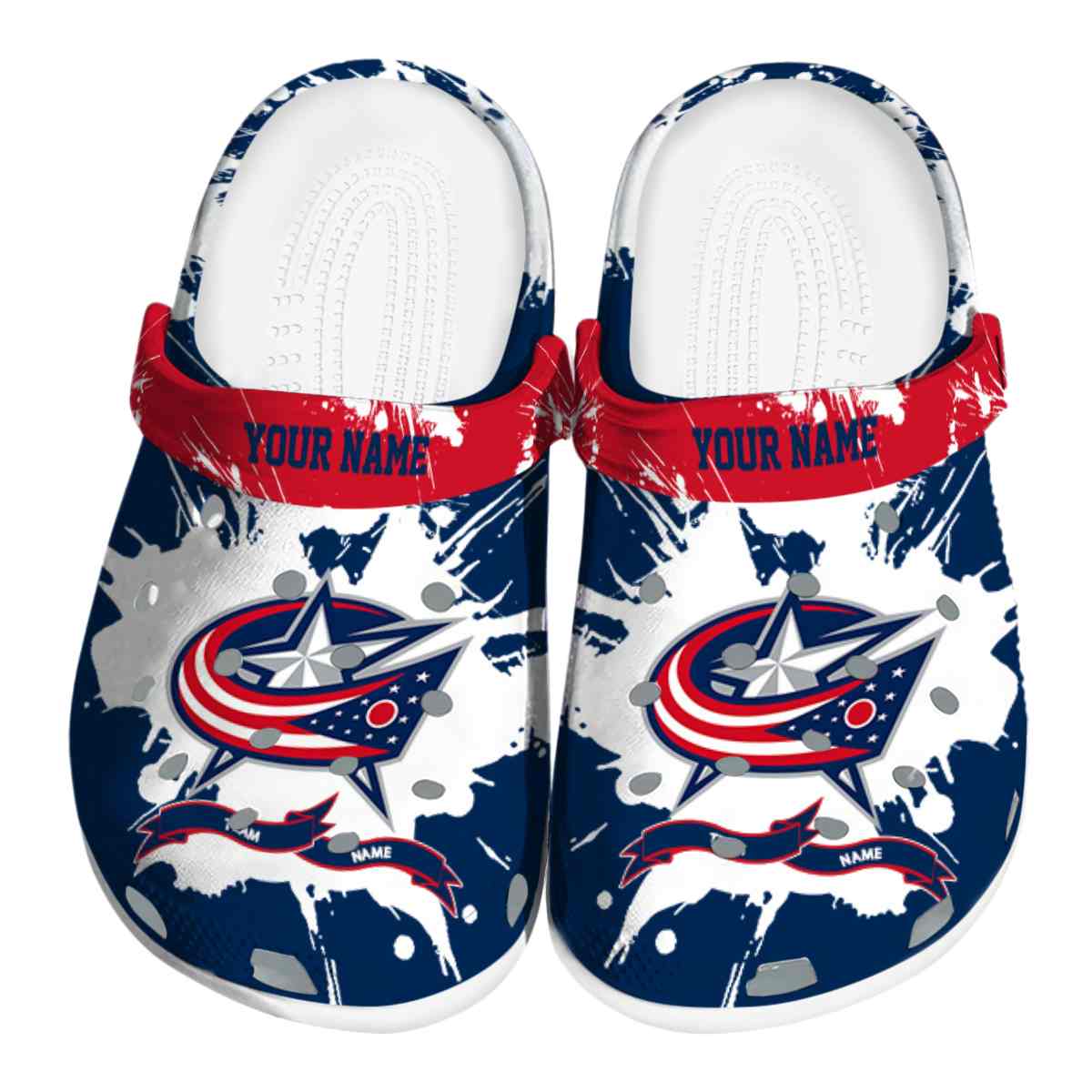 footwearmerch columbus blue jackets nhl sport crocs crocband clogs shoes comfortable for men women and kids v8cdj