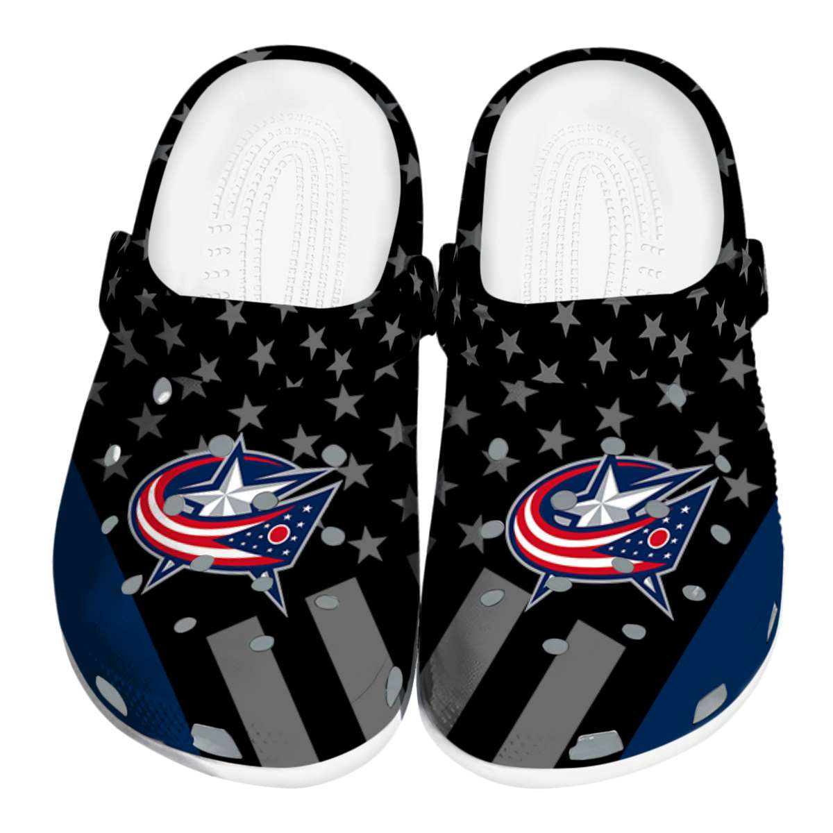 footwearmerch columbus blue jackets nhl sport crocs crocband clogs shoes comfortable for men women and kids zbrok