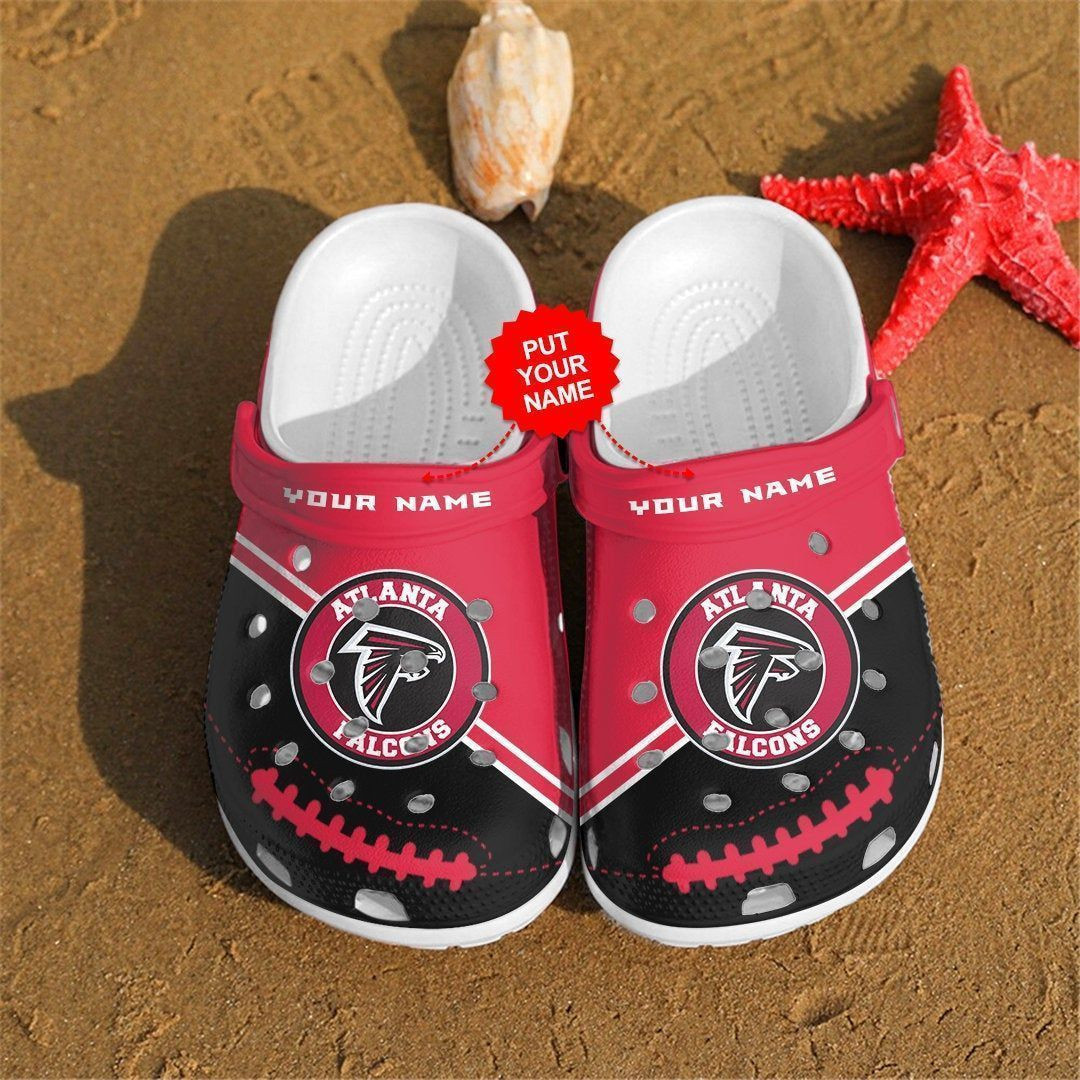 footwearmerch custom name atlanta falcons nfl teams gift for fans rubber croc 0h7tb
