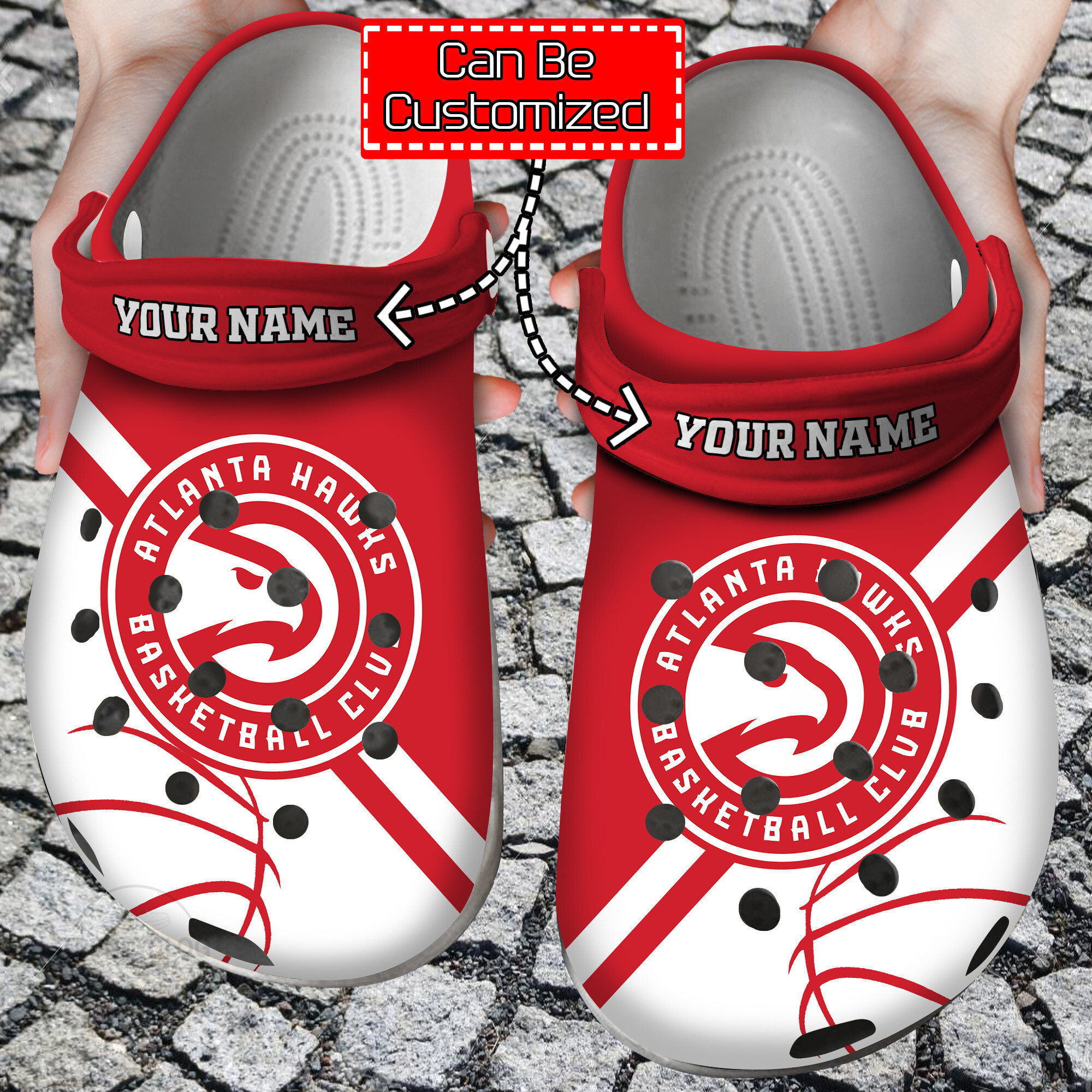 footwearmerch custom team logo name basketball new style clog shoes cyw5m
