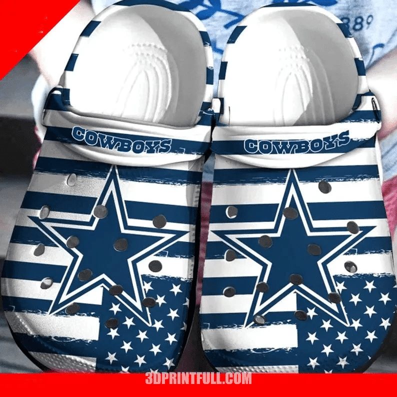 footwearmerch dallas cowboys nfl 10 team gift for fan rubber crocband ttms9