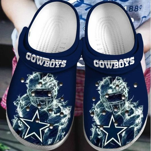 footwearmerch dallas cowboys nfl for gift fan 2 rubber crocband clogs 6y1mg