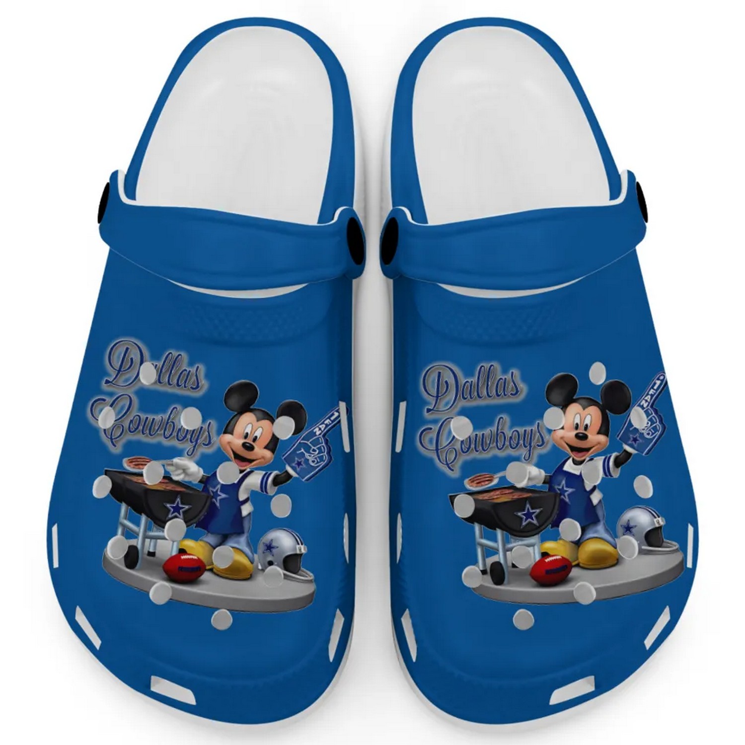 footwearmerch dallas cowboys nfl sport and mickey mouse cartoon crocs crocband clogs shoes comfortable for men women and kids u7q4q