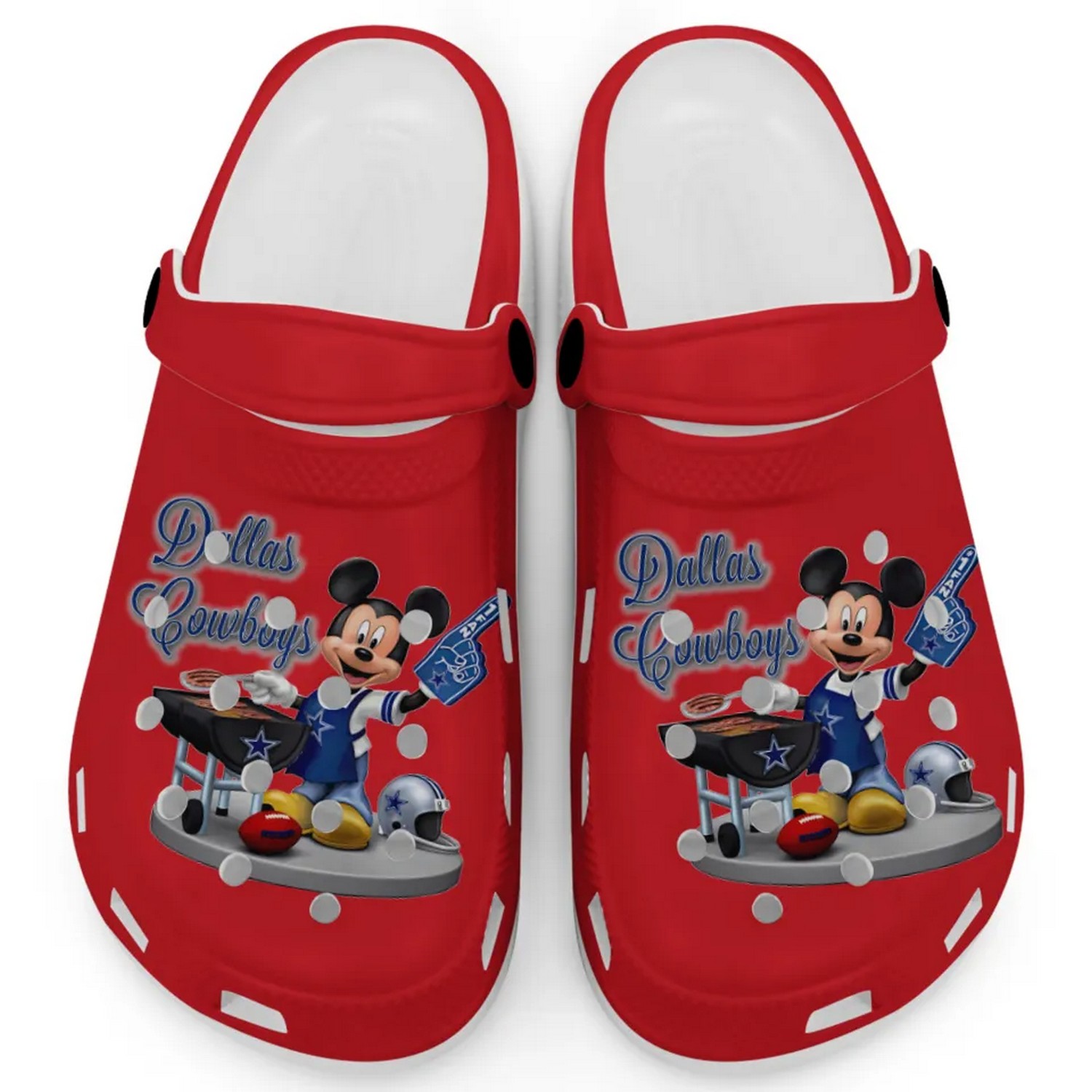 footwearmerch dallas cowboys nfl sport and mickey mouse cartoon crocs crocband clogs shoes comfortable for men women and kids w1rf4