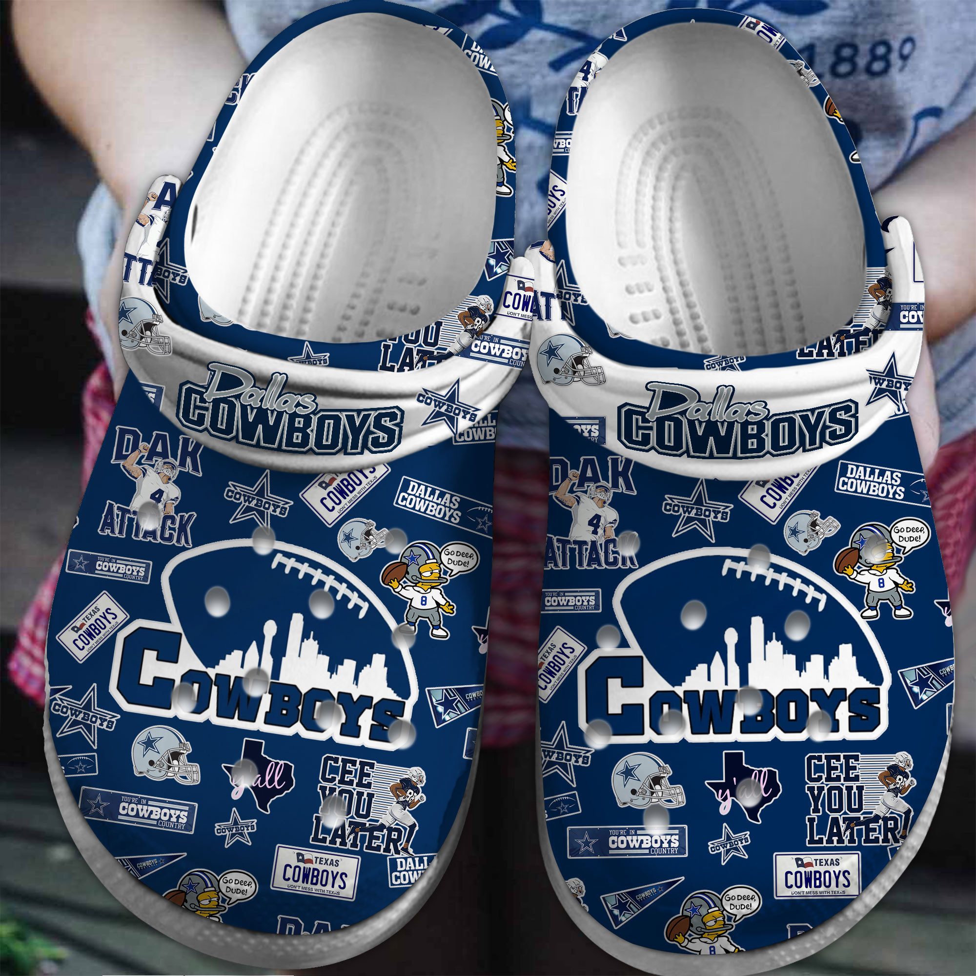 footwearmerch dallas cowboys nfl sport crocs crocband clogs shoes comfortable for men women and kids 21uia