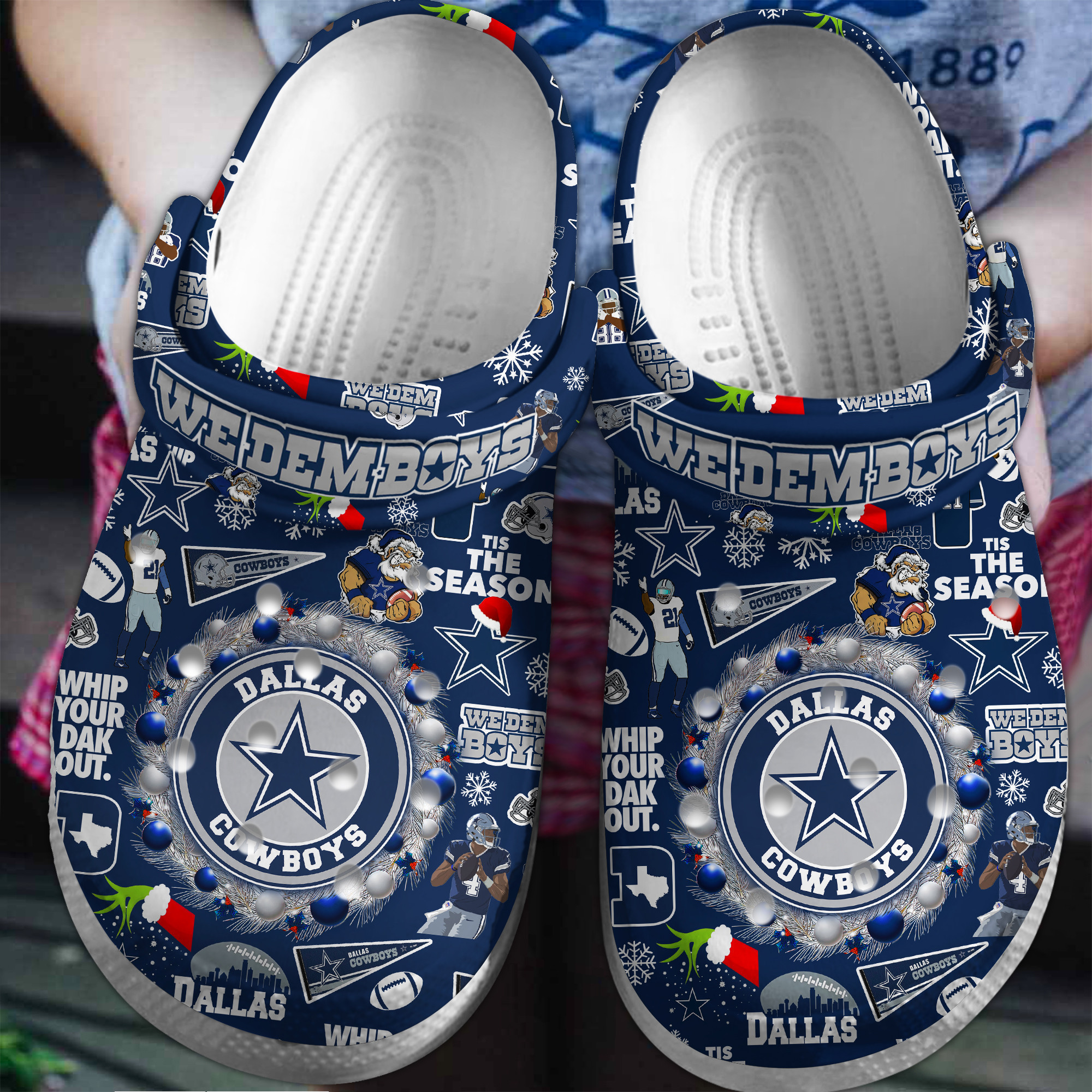 footwearmerch dallas cowboys nfl sport crocs crocband clogs shoes comfortable for men women and kids hig5q