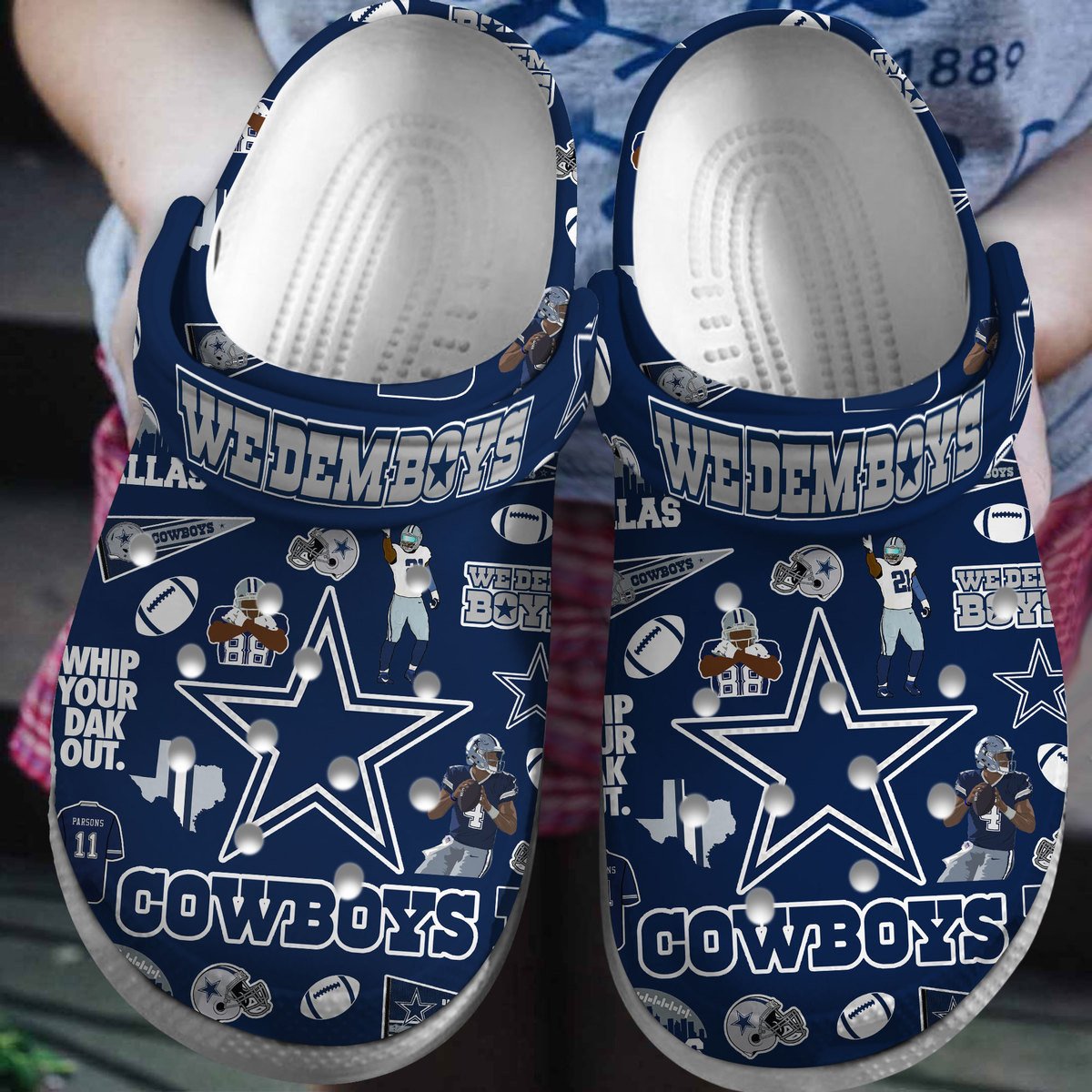 footwearmerch dallas cowboys nfl sport crocs crocband clogs shoes comfortable for men women and kids zp4zs