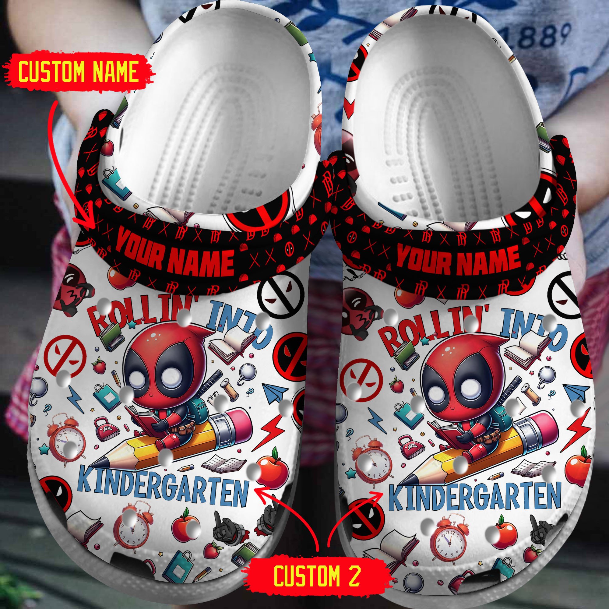 footwearmerch deadpool movie crocs crocband clogs shoes comfortable for men women and kids yjmt3